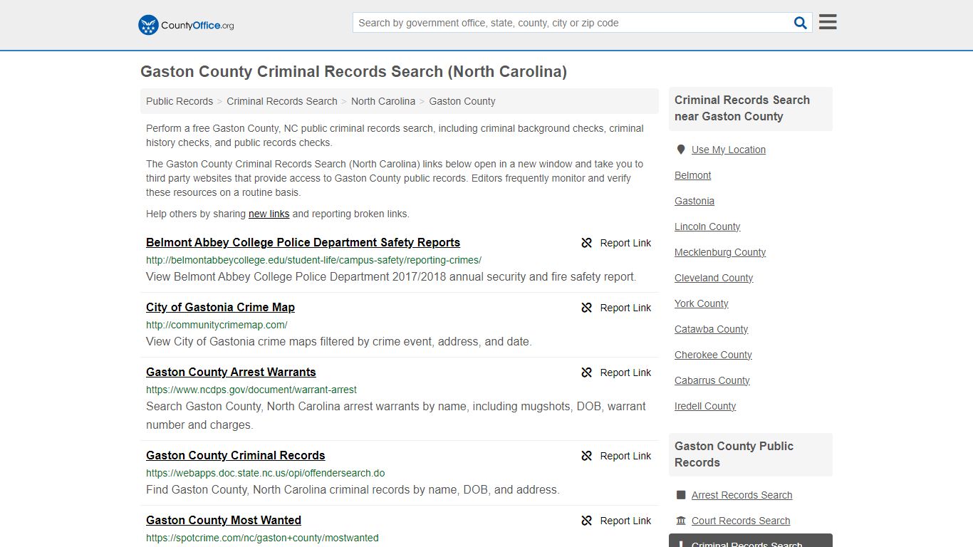 Criminal Records Search - Gaston County, NC (Arrests, Jails & Most ...